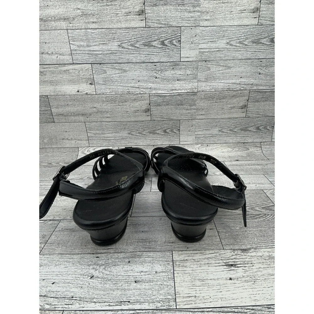 SAS Shoes Womens Size 8.5M Black Leather Tripad Comfort Sandals Made USA Buckle‎